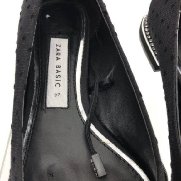 Zara Pointed Flats w/ Polka Dots Rhinestone sz 6.5 - Picture 8 of 8